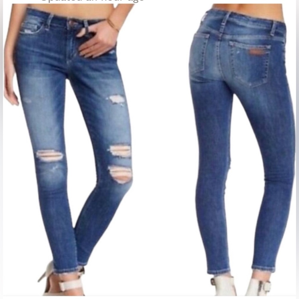 JOE’S “KEAGAN” FADED BLUE DISTRESSED SKINNY ANKLE JEANS SIZE 25 - Picture 3 of 12